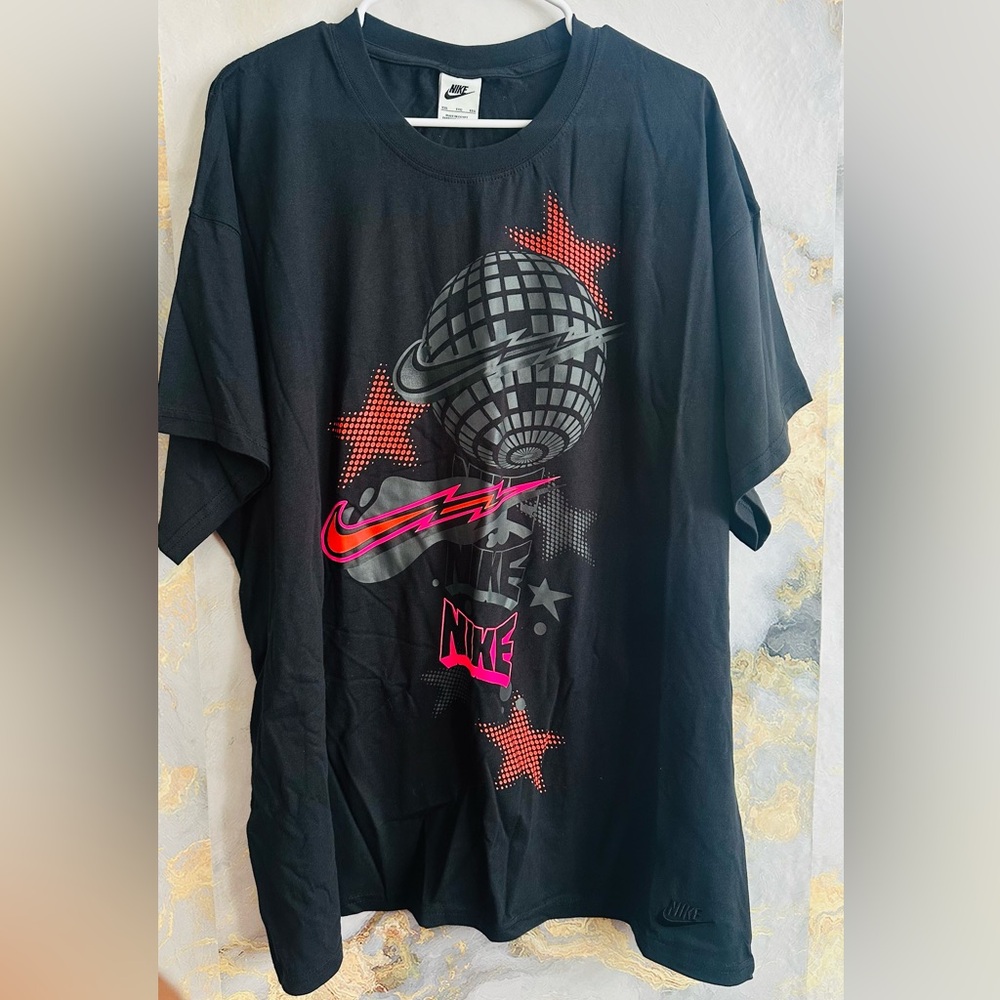 Nike Black T-Shirt  Pink and Orange Electric High